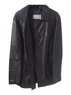 Wilsons Leather Black Men's Button Front Jacket